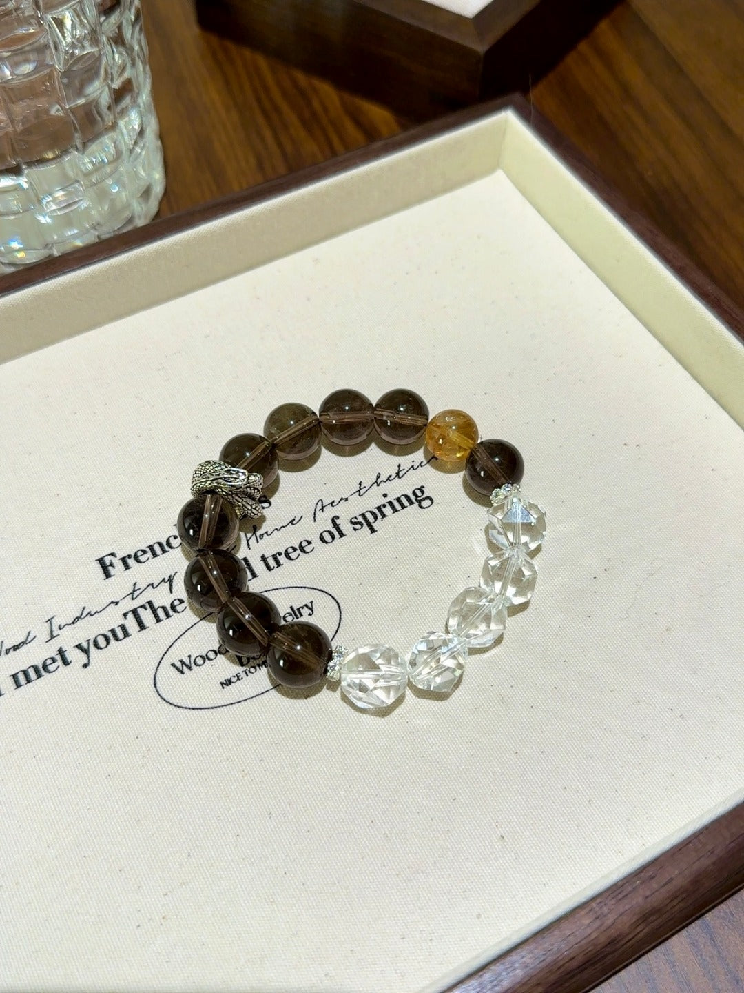 ▫️▪️ Tea crystal white crystal bracelet